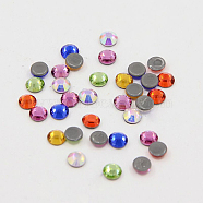 Glass Hotfix Rhinestone, Grade AA, Flat Back & Faceted, Half Round, Mixed Color, SS30, 6.3~6.5mm, about 288pcs/bag(X-RGLA-A019-SS30-M)