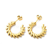 Ion Plating(IP) 304 Stainless Steel Leafy Branch Wrap Stud Earrings for Women, Golden, 20.5x20.5x2.5mm, Pin: 0.9mm(EJEW-K243-05G)