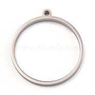 304 Stainless Steel Open Back Bezel Polishing Pendants, For DIY UV Resin, Epoxy Resin, Pressed Flower Jewelry Pendants, Ring, Stainless Steel Color, 30.5x28x3mm, Hole: 2mm(STAS-K208-15P)