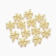 Tibetan Style Alloy Pendants, Lead Free & Cadmium Free, Snowflake, for Christmas, Golden, 21x16x2mm, Hole: 2mm(X-TIBEP-GC114-G-RS)