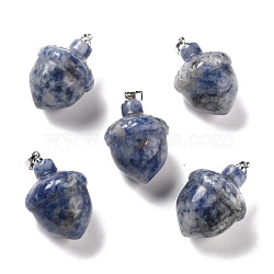 Natural Blue Spot Jasper Massage Tools, Worry Stones, for Face to Lift, Decrease Puffiness and Tighten, No Hole, Pine Cones, 25~27x20mm(G-M393-05G)