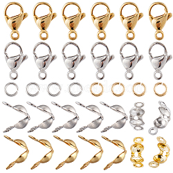 DIY Jewelry Making Finding Kit, Including 304 Stainless Steel Lobster Claw Clasps & Jump Rings & Bead Tips, Golden & Stainless Steel Color, 240Pcs/box(DIY-SC0023-82)