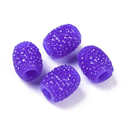 Opaque Resin European Jelly Colored Beads, Large Hole Barrel Beads, Bucket Shaped, Mauve, 15x12.5mm, Hole: 5mm(RESI-B025-02A-02)