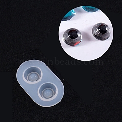 Silicone Molds, Resin Casting Molds, For UV Resin, Epoxy Resin Jewelry Making, Toy Eyes, White, 4.7x2.7cm, Inner Diameter: 1.4cm and 0.7cm(DIY-L021-15F)