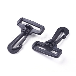 Plastic Swivel Lobster Claw Clasps, Swivel Snap Hooks, for Travel Sport Bag Backpack, Black, 63.5x45.7x13.7mm, Hole: 5.4x38mm(KY-WH0020-23C)