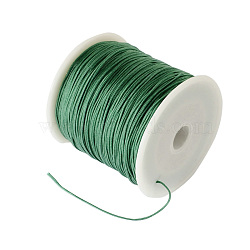 Braided Nylon Thread, Chinese Knotting Cord Beading Cord for Beading Jewelry Making, Dark Sea Green, 0.8mm, about 100yards/roll(NWIR-R006-0.8mm-222)