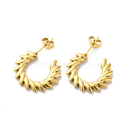 Ion Plating(IP) 304 Stainless Steel Leafy Branch Wrap Stud Earrings for Women, Golden, 20.5x20.5x2.5mm, Pin: 0.9mm(EJEW-K243-05G)