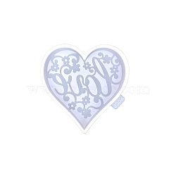 Valentine's Day DIY Heart Cup Mat Silicone Molds, Resin Casting Molds, For UV Resin, Epoxy Resin Craft Making, Word Love, White, 102x102x10mm, Inner Diameter: 96x98x8mm(PW-WG26162-01)