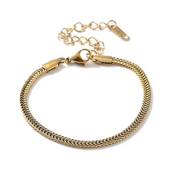 316 Surgical Stainless Steel Diamond Cut Wheat Chain Bracelet, Golden, 6-1/8 inch(15.5cm)
