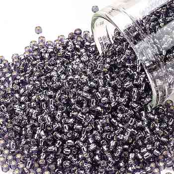 TOHO Round Seed Beads, Japanese Seed Beads, (39) Silver Lined Tanzanite, 11/0, 2.2mm, Hole: 0.8mm, about 1110pcs/bottle, 10g/bottle