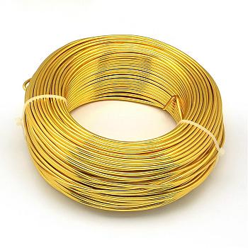 Round Aluminum Wire, Bendable Metal Craft Wire, for DIY Jewelry Craft Making, Gold, 3 Gauge, 6.0mm, 7m/500g(22.9 Feet/500g)