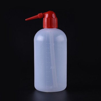 Graduated Plastic Squeezing Plant Watering Bottle, Curved Mouth Pot, Red, 19x7.2cm, Capacity: 500ml