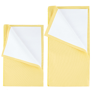 2Pcs 2 Style 4 Layers Silver Polishing Cloth, Jewelry Cleaning Cloth, Sterling Silver Anti-Tarnish Cleaner, Rectangle, Yellow, 28~35.5x17.8~18x0.2cm, 1pc/style