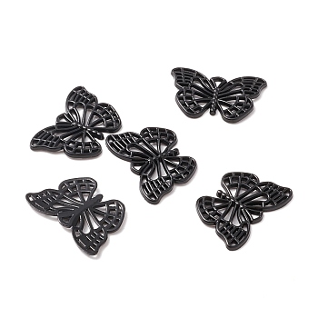 Alloy Pendents, Butterfly, Electrophoresis Black, 17x25.5x2mm, Hole: 1.5mm