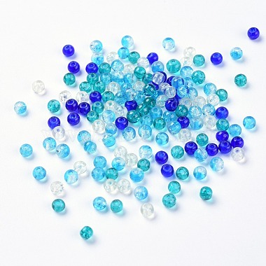 Perles de verre craquelé peintes(DGLA-X0006-4mm-11)-2