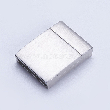 304 Stainless Steel Magnetic Clasps with Glue-in Ends(STAS-G163-26P)-2