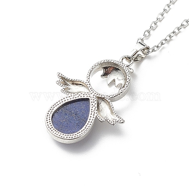 5Pcs 5 Style Natural & Synthetic Mixed Gemstone Angel Pendant Necklaces Set with 304 Stainless Steel Chains for Women(NJEW-JN04097)-7