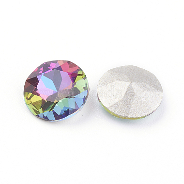 Spitze zurück & zurück plated Glas Strass Cabochons(RGLA-J012-8mm-001VO)-2