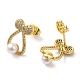 Bowknot Brass Micro Pave Clear Cubic Zirconia Stud Earrings(EJEW-A040-01G)-2