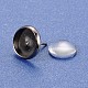 DIY Brass Ear Stud Cabochon Bezel Settings and Clear Glass Cabochons(DIY-X0267-01-10mm-B-RS)-3