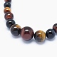 Natural Tiger Eye Graduated Beads Necklaces and Bracelets Jewelry Sets(SJEW-L132-09)-3
