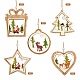 10 Stück 5 Holz-Ornamente zum Aufhängen(sgWOOD-SZ0004-04)-1