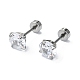 304 Stainless Steel Crystal Rhinestone Ear False Plugs(STAS-C089-04D-P)-1