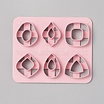 ABS Plastic Clay Cutters, Clay Molds, Triangle/Square, Teardrop, 10x12x1cm, Inner Diameter: 3.4~3.5x2.3~3.5cm(DIY-WH0021-34G)