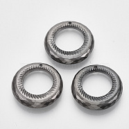 CCB Plastic Pendants, Ring, Gunmetal, 25.5x25.5x6mm, Hole: 1.4mm(X-CCB-S163-070B)