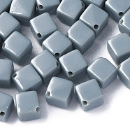 Opaque Acrylic Beads, Cube, Aqua, 13x14.5x14.5mm, Hole: 2mm, about 530pcs/500g(MACR-S373-135-A04)