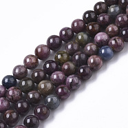 Natural Red Corundum/Ruby and Sapphire Beads Strands, Round, 5.5mm, Hole: 1mm, about 74pcs/strand, 15.55 inch(39.5cm)(G-R465-26A)