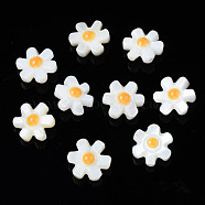 Natural Freshwater Shell Beads, Flower, 10x9x4mm, Hole: 0.8mm(SHEL-S278-032)