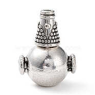 Tibetan Style Alloy 3 Hole Guru Beads, T-Drilled Beads, Gourd, Antique Silver, 17x13x10mm, Hole: 1.5mm and 2.2mm and 3mm(TIBEB-M030-06AS)