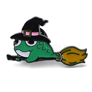Cartoon Magic Frog Enamel Pins, Black Alloy Brooch for Backpack Clothes, Witch Hat, 17x30x1mm(JEWB-H019-02EB-02)