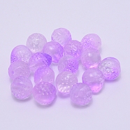 Handmade Lampwork Beads, Half-hole, Strawberry, Medium Orchid, 15x13mm, Hole: 1mm, Half-hole(LAMP-CJC0004-01B)