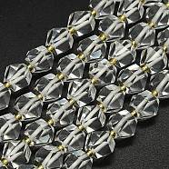 Synthetic Quartz Crystal Beads Strands, Octagonal, 8~8.5x8~8.5mm, Hole: 1mm, about 37pcs/strand, 15.35''(39cm)(G-I376-A10-01)