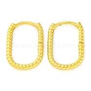 925 Sterling Silver Hoop Earrings for Women, Rectangle, Real 18K Gold Plated, 16.5x11.5x2.5mm(STER-U005-15G)