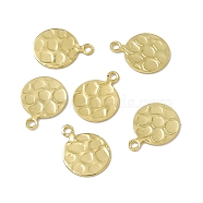 Rack Plating Brass Charms, Long-Lasting Plated, Cadmium Free & Nickel Free & Lead Free, Flat Round Charm, Real 18K Gold Plated, 13.5x10x0.7mm, Hole: 1.5mm(KK-C007-09G)