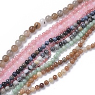 Natural Gemstone Beads Strands, Dyed, Mixed Stone, Round, 4~12mm, Hole: 0.8~1.2mm, about 64pcs/strand, 15~15.5 inch(38~39cm)(G-F591-03)