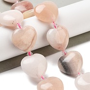 Natural Pink Aventurine Beads Strands, Heart, with Seed Beads, 19~19.5x20x10mm, Hole: 1.5mm, about 17pcs/strand, 15.75 inch(40cm)(G-C150-A24-01)