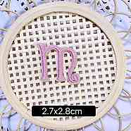 Computerized Embroidery Cloth Self Adhesive Patches, Stick on Patch, Costume Accessories, Letter, Pink, M:27x28mm(FIND-TAC0002-01M)