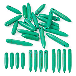 20Pcs Synthetic Turquoise Graduated Spike Beads, Tusk, Dyed, Top Drilled, 20~49x4.5~5, Hole: 1.2mm(G-TA0001-44)