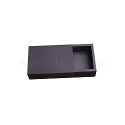 Kraft Paper Folding Box, Drawer Box, Rectangle, Black, 17.2x10.2x4.2cm(CON-WH0010-02D-B)