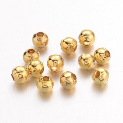 Iron Spacer Beads, Long-Lasting Plated, Round, Golden, 3mm, Hole: 1.2mm(IFIN-R237-3mm-G)