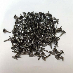 Environment-friendly Brass Head Barb Pins, Flat Round, Gunmetal, 7.5x4.5mm, Pin: 1.2mm(KK-WH0034-51B)