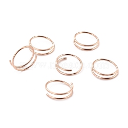 Double Nose Ring for Single Piercing, Spiral 316 Surgical Stainless Steel Nose Ring for Women, Piercing Body Jewelry, Rose Gold, 1~3x12mm, Inner Diameter: 10mm(AJEW-C010-02RG-03)
