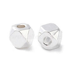 Alloy Spacer Beads, Long-Lasting Plated, Polygon, Silver, 4.5x4x4mm, Hole: 1.5mm(PALLOY-F309-35S)
