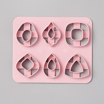 ABS Plastic Clay Cutters, Clay Molds, Triangle/Square, Teardrop, 10x12x1cm, Inner Diameter: 3.4~3.5x2.3~3.5cm