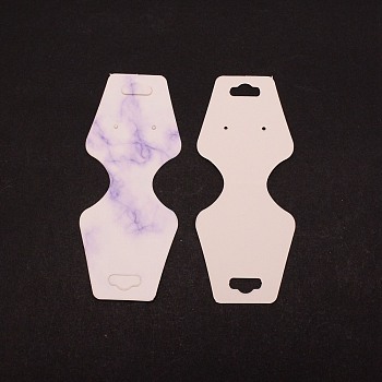 Jewelry Display Marble Texture Paper Cards, for Earring/Necklace, Medium Slate Blue, 10.7x4.4x0.05cm, Hole: 1.8mm, 100pcs/bag