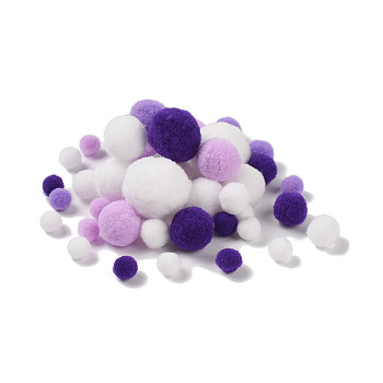 Polyester Ball Decoration, Pom Pom Ball, For DIY Craft, Lilac, 0.8~3cm, about 100pcs/set